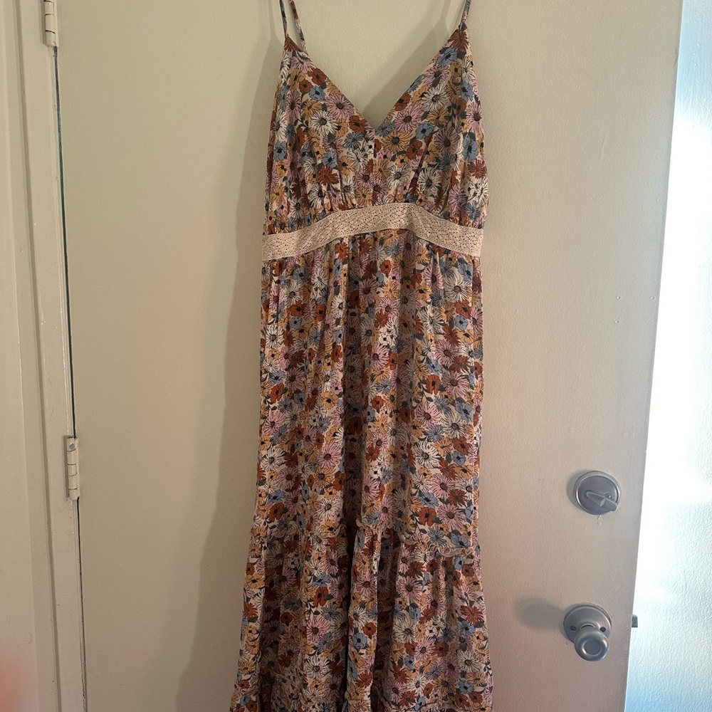 Flower low maxi dress